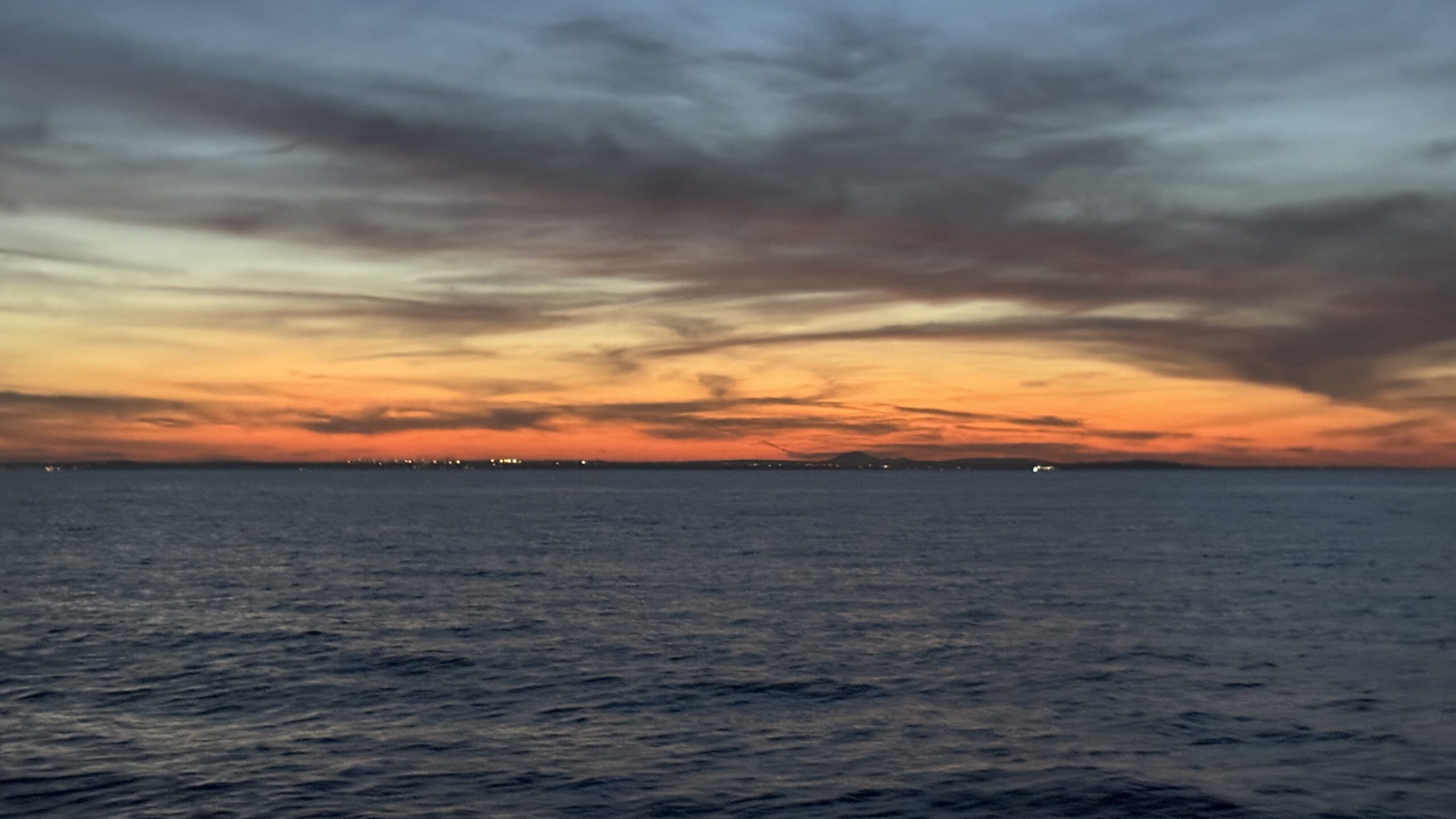 Sunset over the strait between Sardinia and Corsica