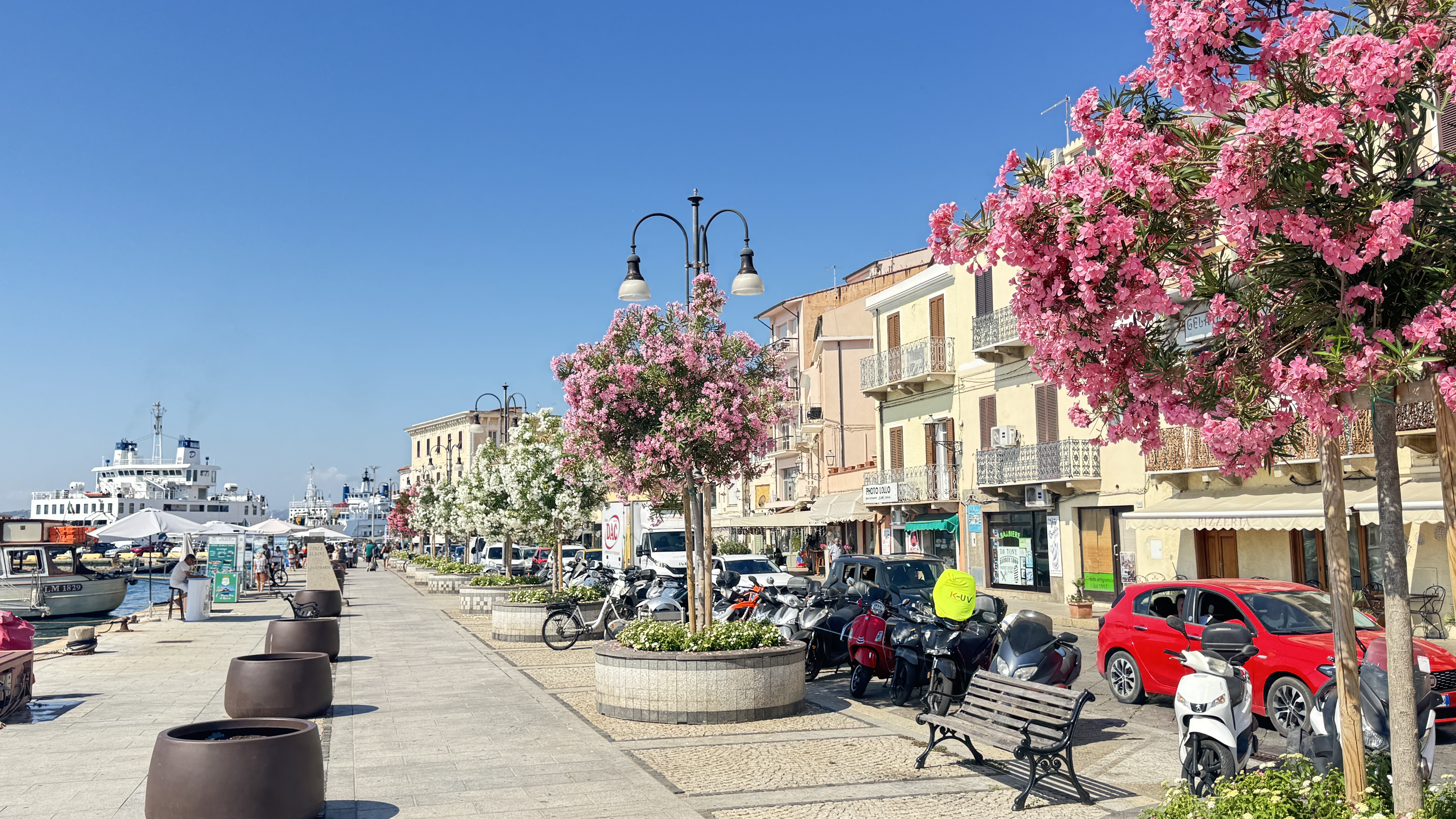 Harbor promenade in La Maddalena town