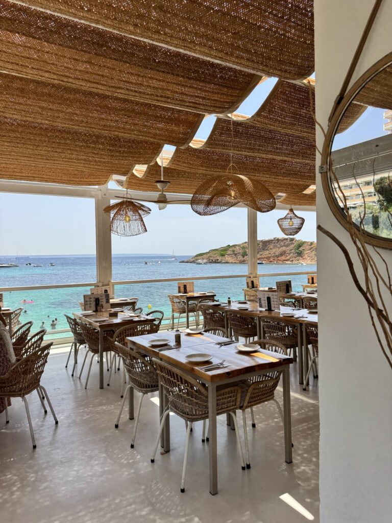 Terrace lunch overlooking the water at Beewi Puerto Portals